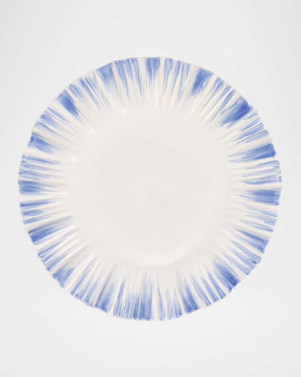 Bari Blue and White European Dinner Plate